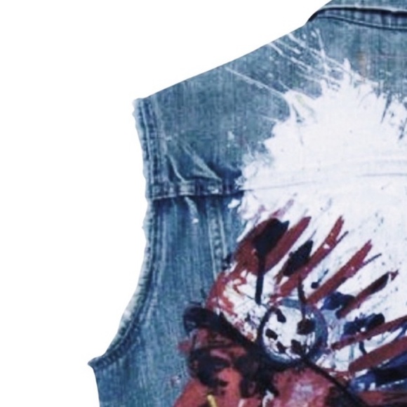 DENIM & SUPPLY RALPH LAUREN Hand Painted Tailored Denim Vest - Picture 5 of 12